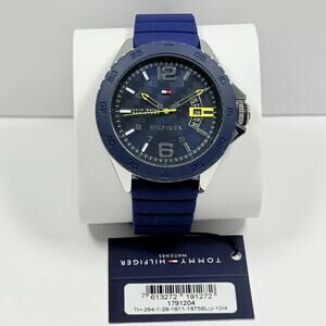 Tommy Hilfiger 1791204 Blue Dial Blue Silicone Strap 49mm Men’s Watch